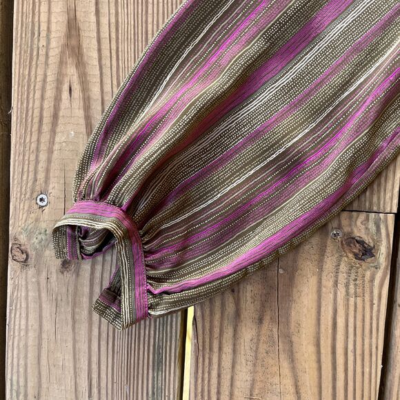 Vintage 1980s Francesca of Damon for  Starington Striped Silk Blouse - S/M - Picture 10 of 13